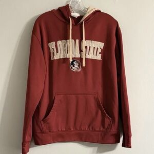 Florida State Hoodie Team Logo Cream Accents Size M Majestic Maroon Wine Red